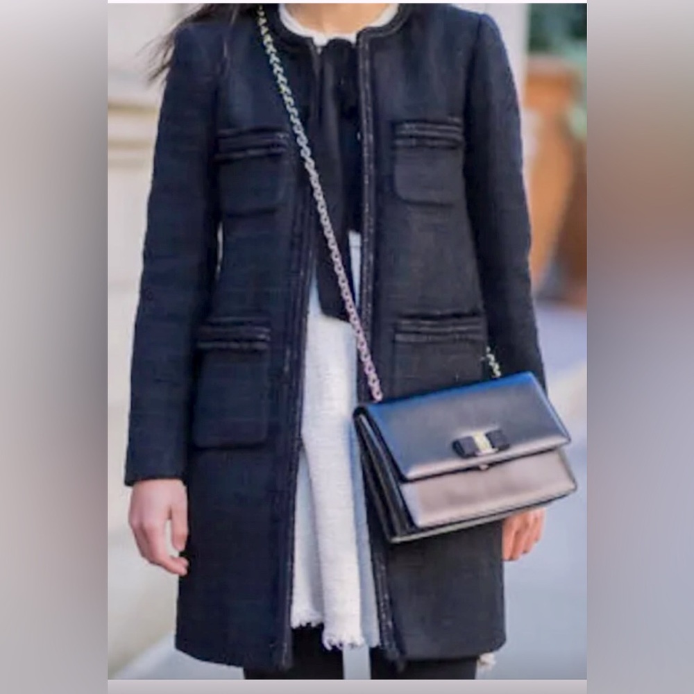 J.Crew Lady Coat with Metallic Braided Trim